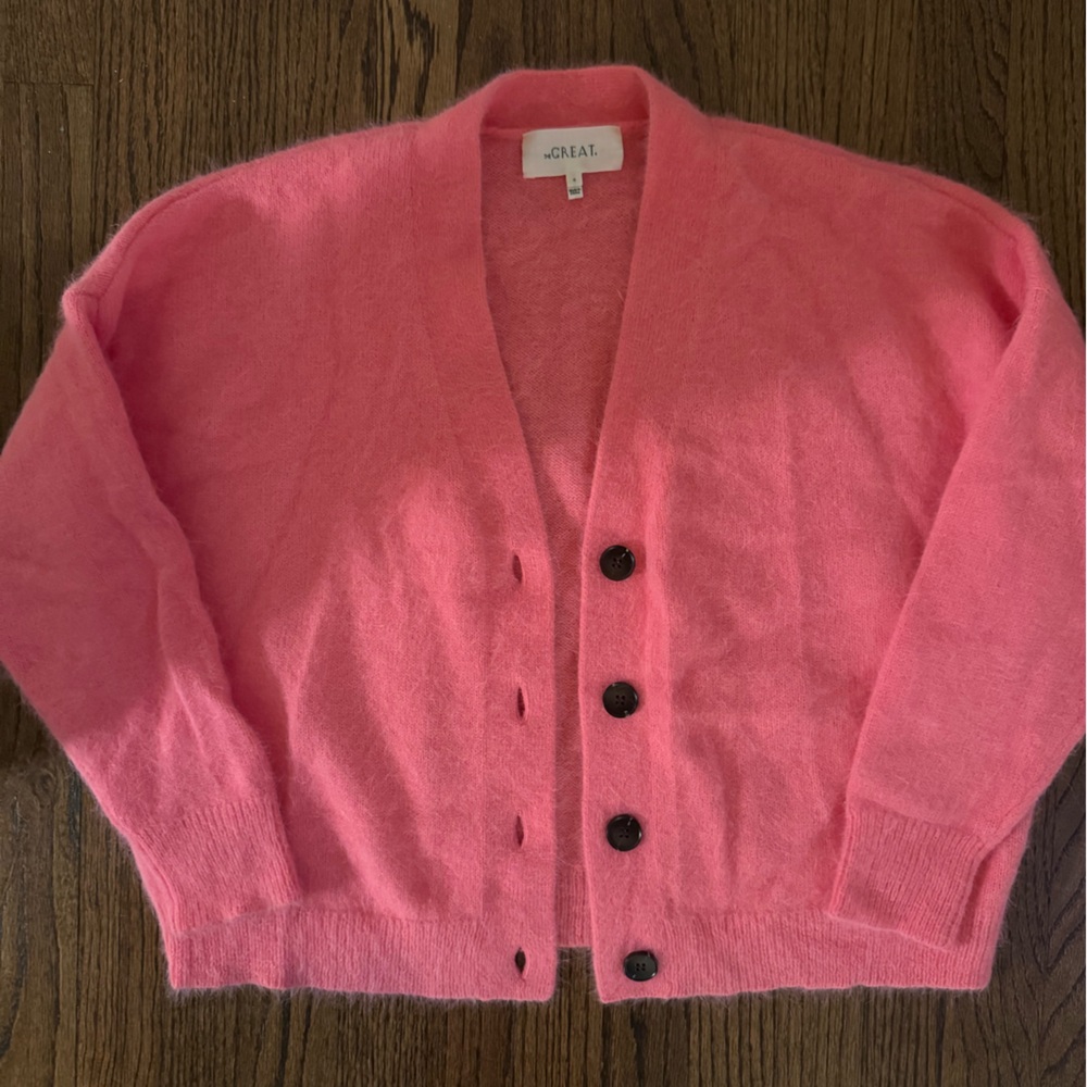The Great — Wool Fuzzy Slouch Cardigan